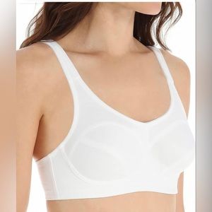 NEW Lunaire Women's Plus-Size Coolmax High-Impact Sport Bra 48DD WHITE